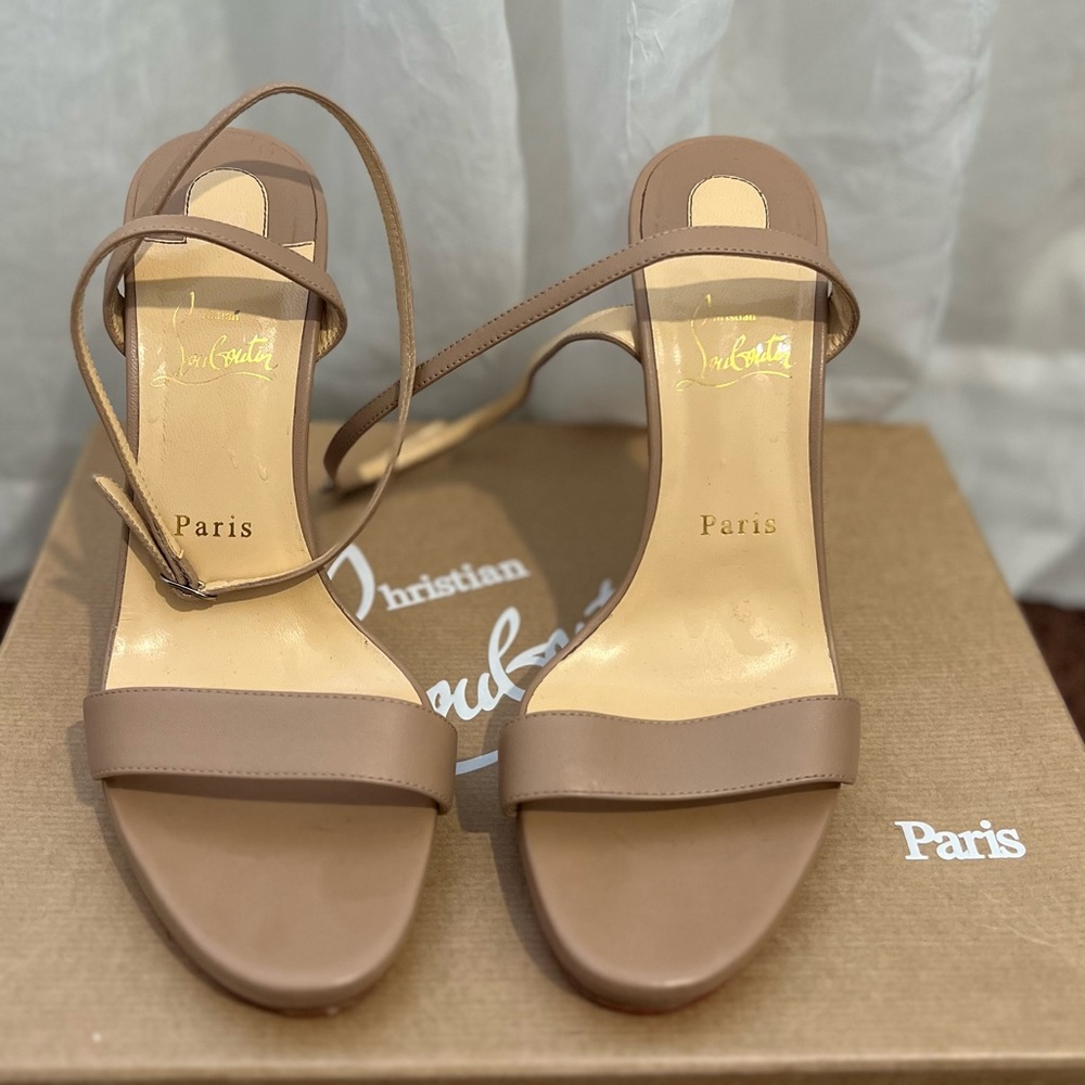 Christian LOUBOUTIN  Loubi Queen 120 leather sandals
